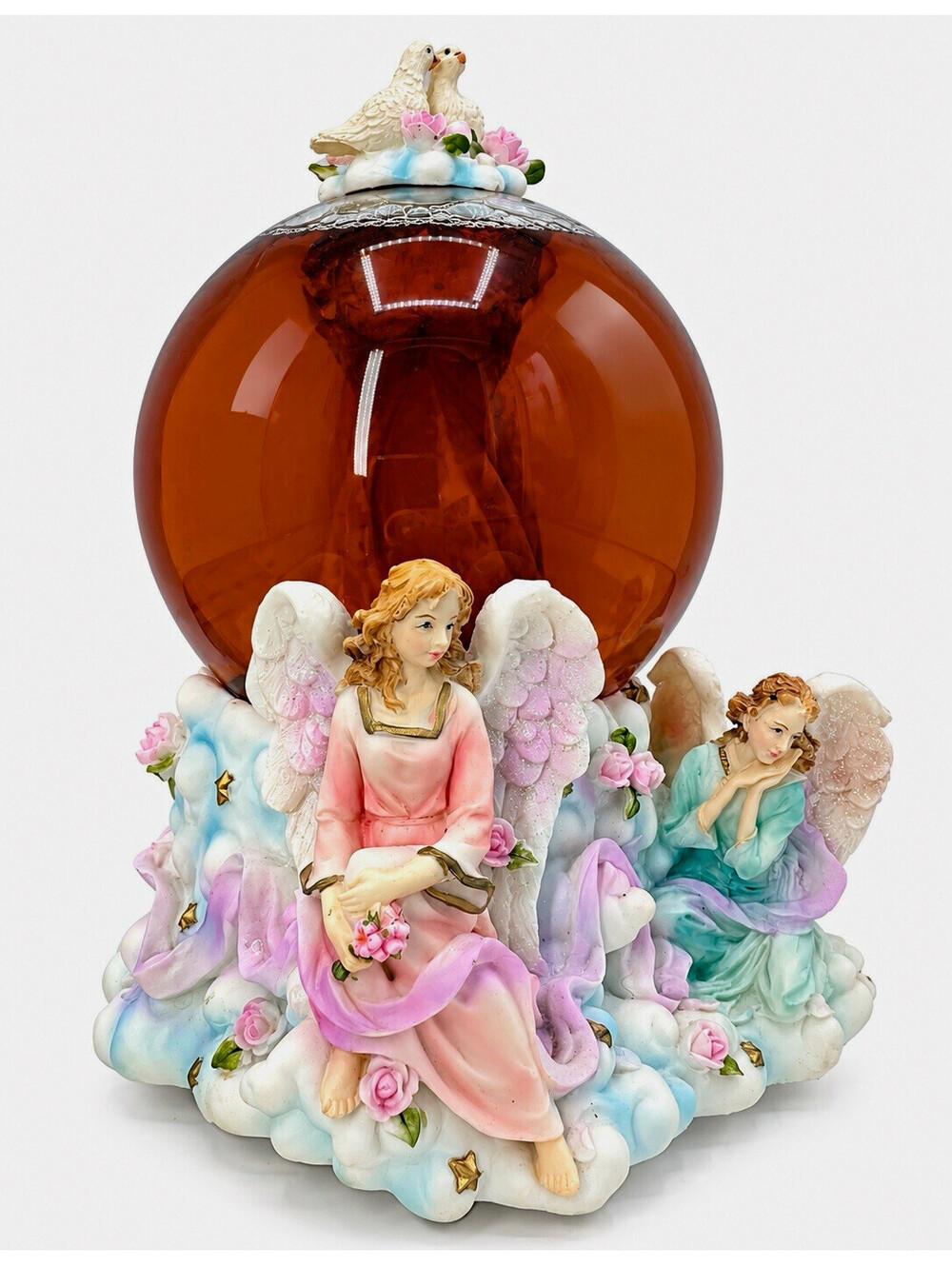 Classic Treasures Musical Angel Snow Globe Waterglobe Amazing Grace Glass